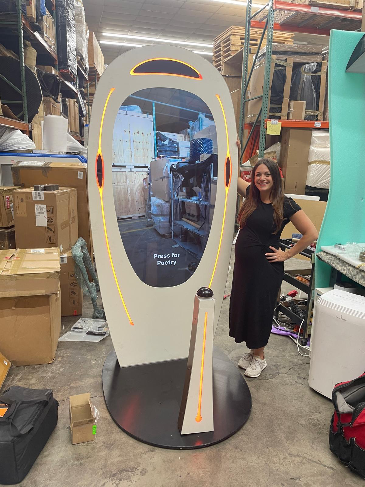 Jackie con il Poem Booth appena arrivato a New York.