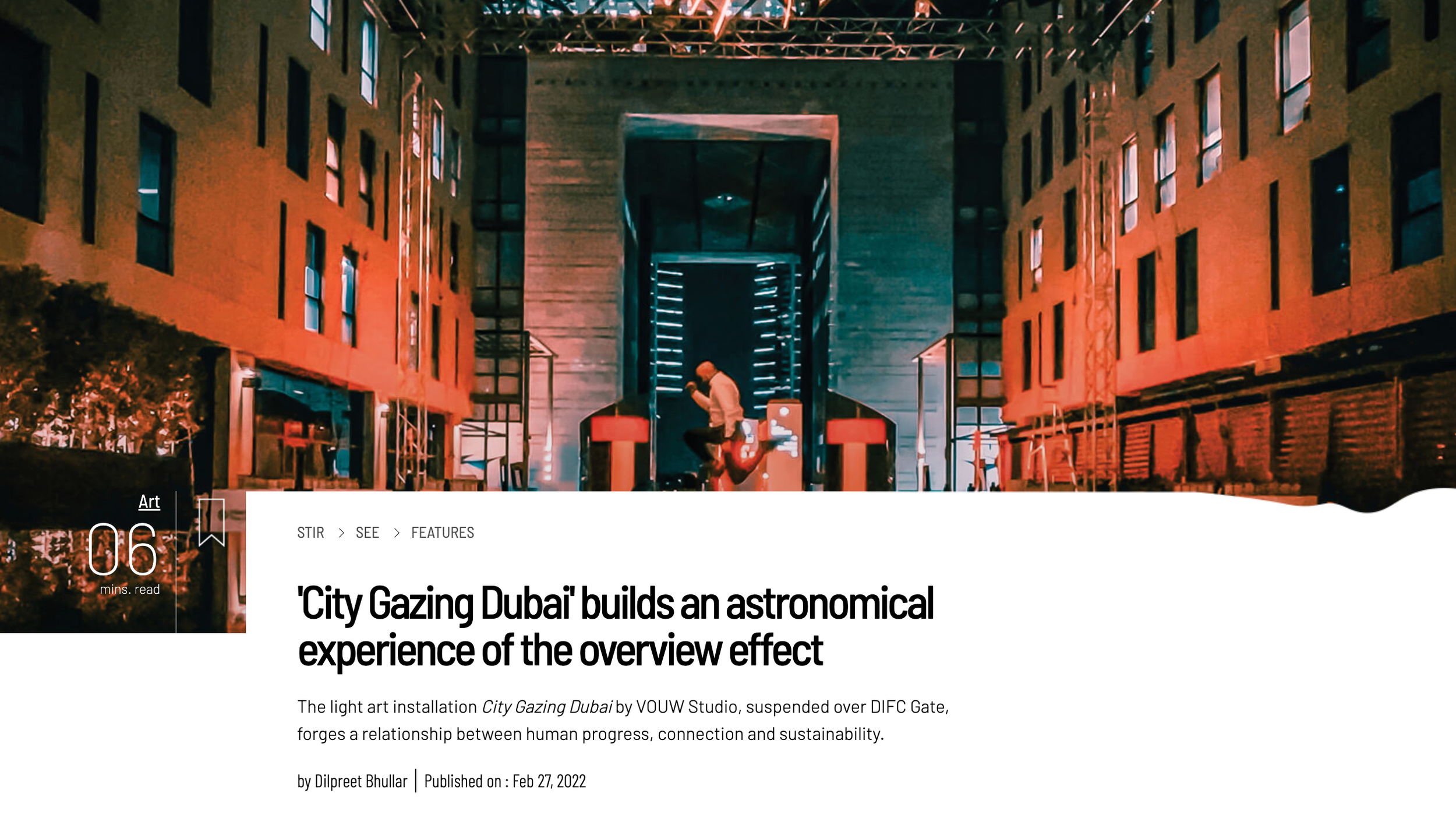 Stir World: «City Gazing Dubai» construye una experiencia astronómica del efecto perspectiva general