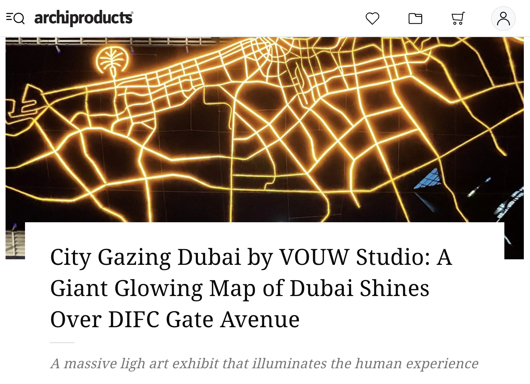 Archiproducts: City Gazing Dubai de VOUW Studio: un gigantesco mapa luminoso de Dubái brilla sobre DIFC Gate Avenue