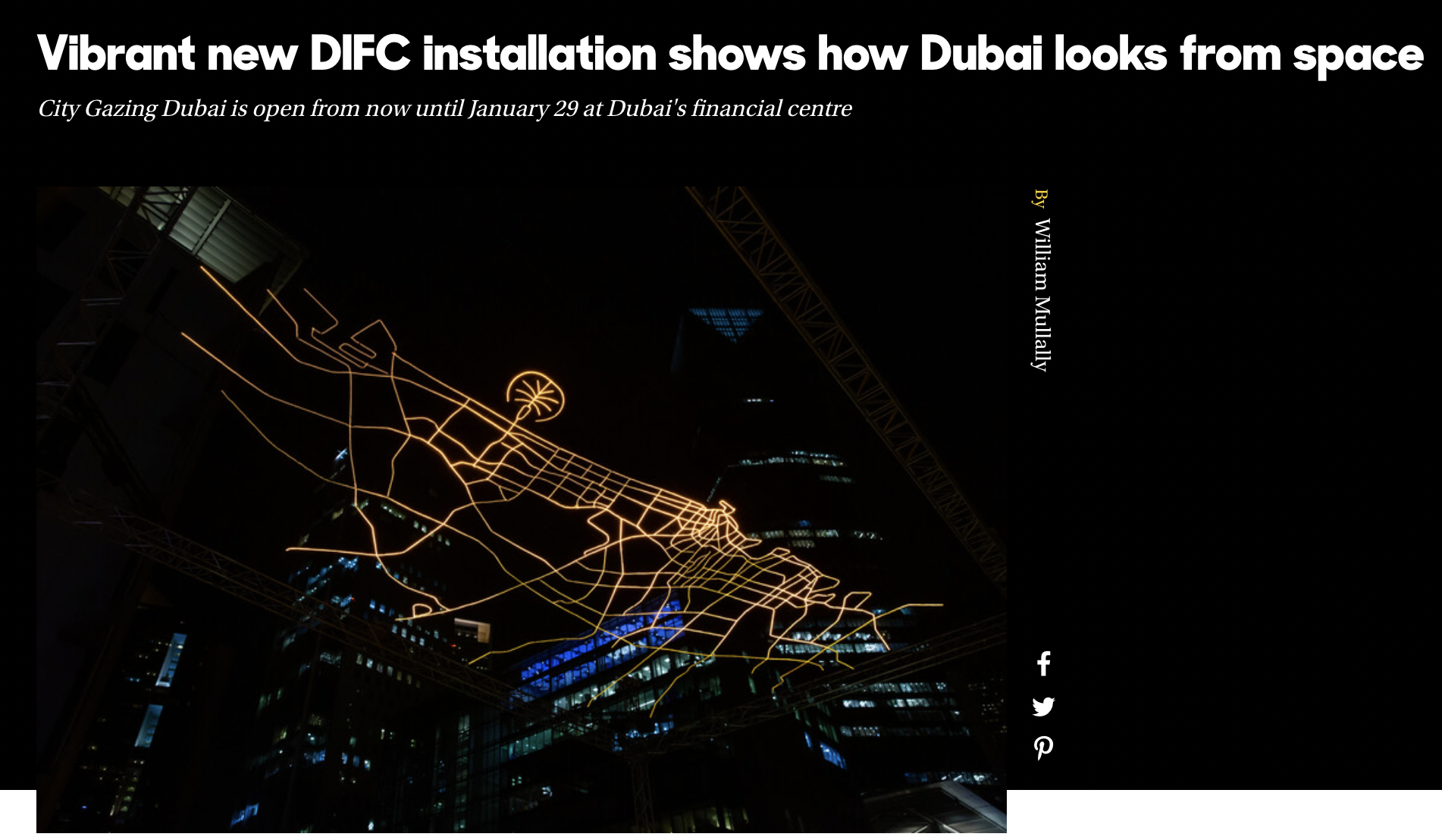 Esquire: Una vibrante nueva instalación en el DIFC muestra cómo se ve Dubái desde el espacio